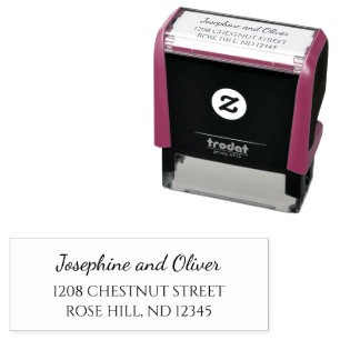 Simple elegant font wedding mailing self-inking stamp