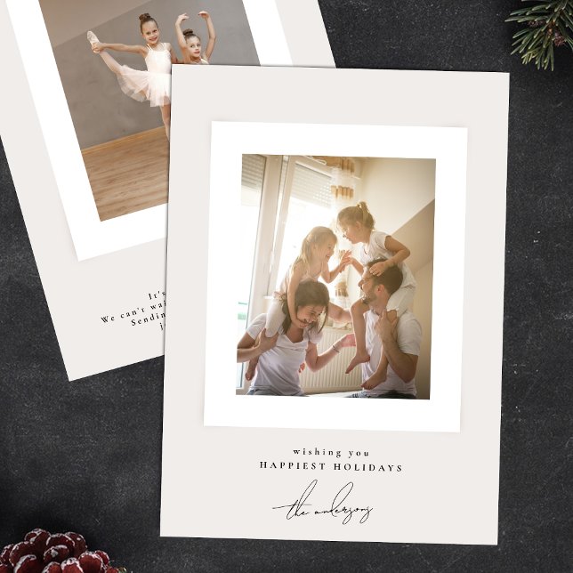 simple elegant framed photo frame merry christmas holiday card (Creator Uploaded)