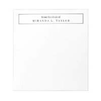 Simple Elegant From The Desk Of Writing Notepad