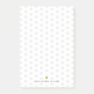Simple Elegant Full Name Text Polka Dot Post-it Notes
