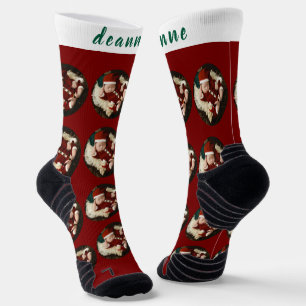 Simple Elegant Funny Christmas Family Photo Socks
