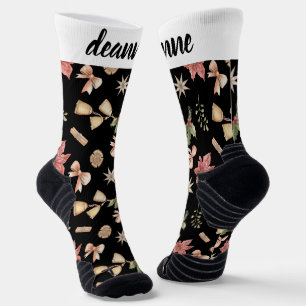 Simple Elegant Funny Christmas Family Socks