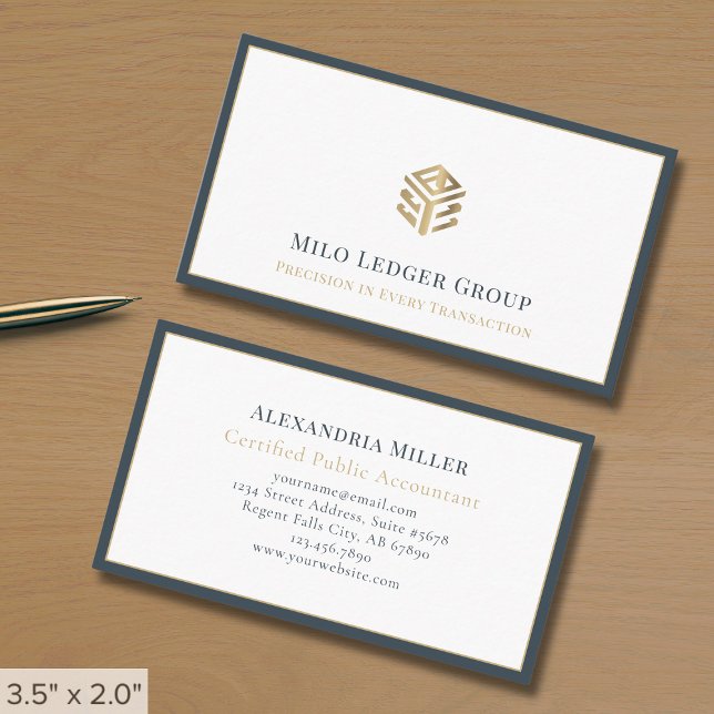 Simple Elegant Geometric Logo Business Card (Creator Uploaded)