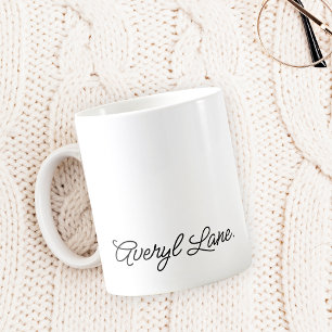 Simple Elegant Girly Script Calligraphy Name Coffee Mug
