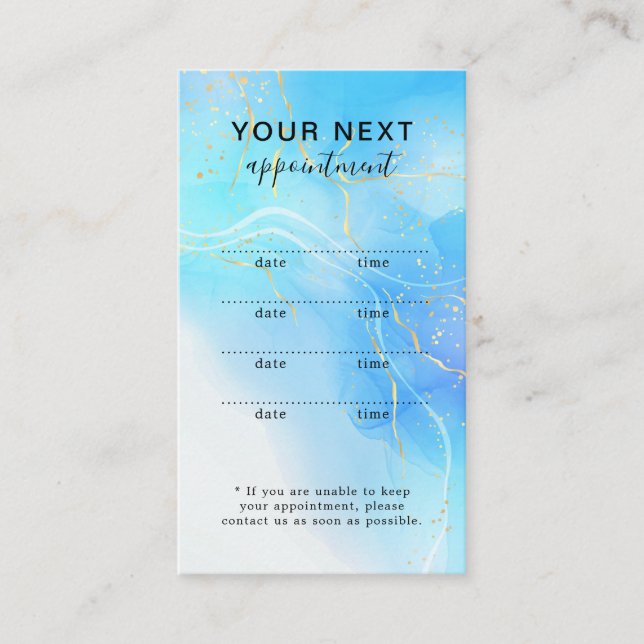 Simple Elegant Gold  Beauty Appointment Card (Front)