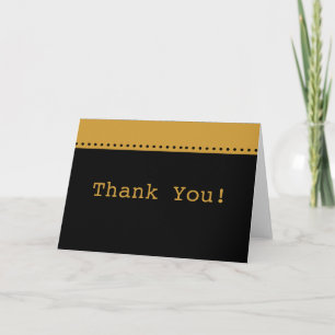 Simple Elegant Gold Black Thank You Card