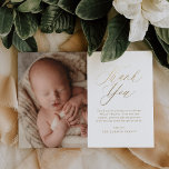 Simple Elegant Gold Calligraphy Baptism Thank You Card<br><div class="desc">Our Simple Elegant Gold Cross Baptism Christening Thank You Card features a faux gold foil cross,  paired with modern type and beautiful script,  along with your baby photo.</div>