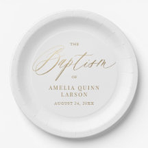 Simple Elegant Gold Calligraphy Script Baptism