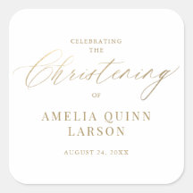 Simple Elegant Gold Calligraphy Script Christening