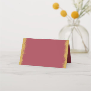 Simple Elegant Gold Colored Edge Pink Place Card