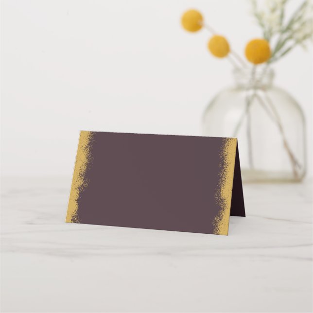 Simple Elegant Gold Coloured Edge Burgundy  Place Card (Front)