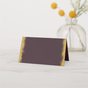 Simple Elegant Gold Coloured Edge Burgundy  Place Card