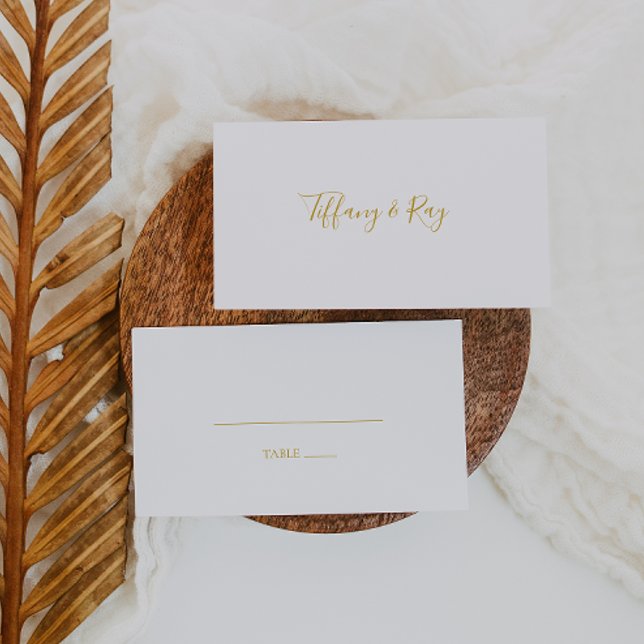 Simple Elegant Gold Flat Wedding Place Card (Creator Uploaded)