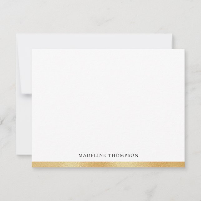 Simple Elegant Gold Foil Border Classic Typography Card (Front)