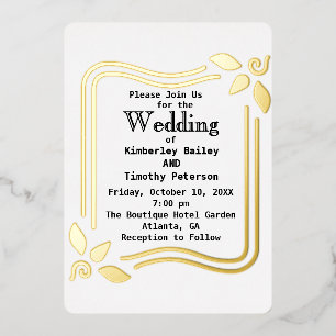 Simple Elegant Gold Foil Frame Wedding
