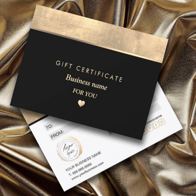 Simple Elegant Gold Foil Heart Gift Certificate (Creator Uploaded)