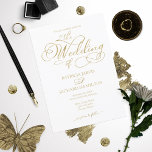 Simple Elegant Gold Foil Script Wedding Invitation<br><div class="desc">Simple Elegant Gold Foil Script Wedding Invitation</div>