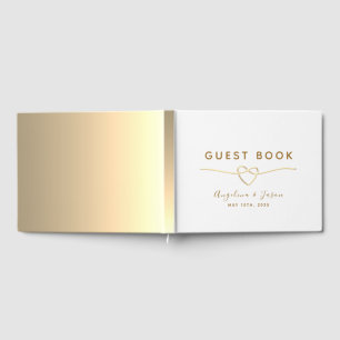 Simple Elegant Gold Foil Wedding Guest Book