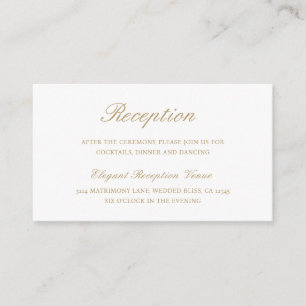 Simple Elegant Gold Formal Traditional Wedding Enclosure Card