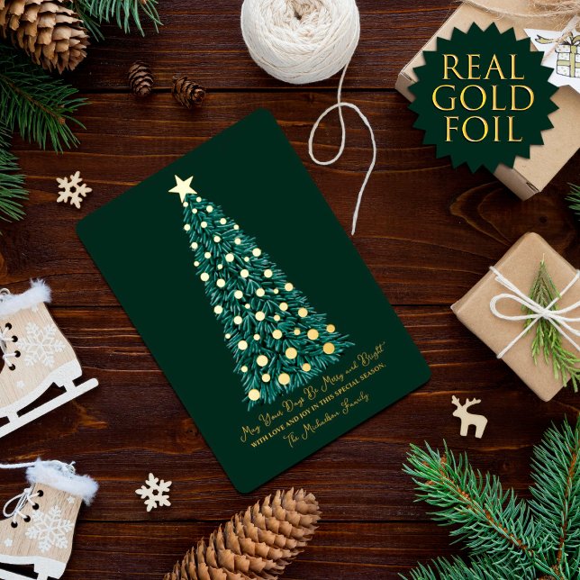 Simple Elegant Gold Green Christmas Tree (Creator Uploaded)