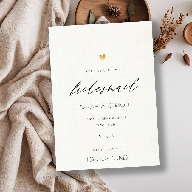 SIMPLE ELEGANT GOLD GREY TYPOGRAPHY BRIDESMAID INVITATION (Creator Uploaded)