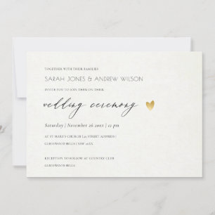 SIMPLE ELEGANT GOLD GREY TYPOGRAPHY WEDDING INVITATION