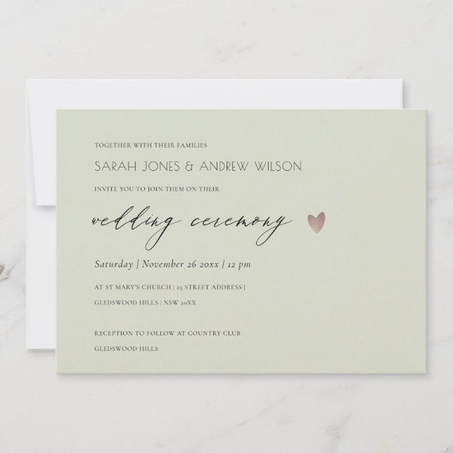 SIMPLE ELEGANT GOLD GREY TYPOGRAPHY WEDDING INVITATION (Front)