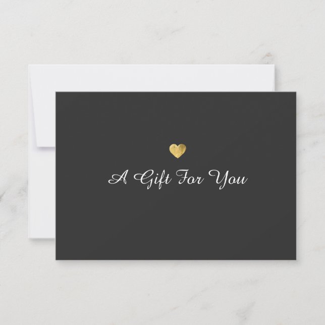Simple Elegant Gold Heart Gift Certificate (Front)
