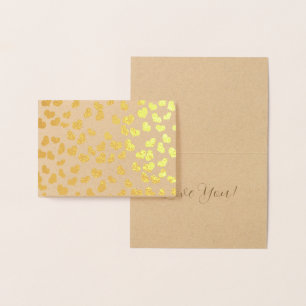 Simple Elegant Gold Hearts Valentine's Day Foil Card