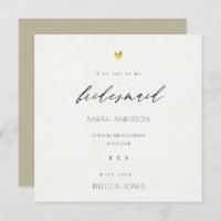 SIMPLE ELEGANT GOLD KRAFT TYPOGRAPHY bridesmaid