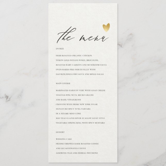 SIMPLE ELEGANT GOLD KRAFT TYPOGRAPHY menu card (Front)