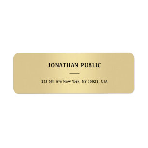Simple Elegant Gold Look Minimalist Return Address