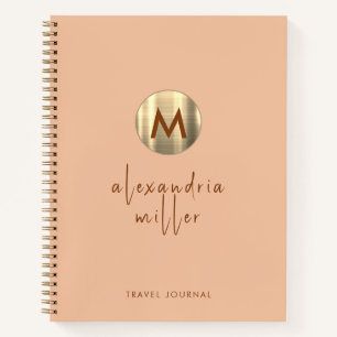 Simple Elegant Gold Monogram Travel Journal
