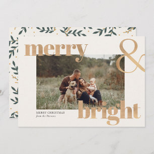 Simple Elegant Gold Photo Frame Christmas Card