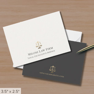 Simple Elegant Gold Scales of Justice Card