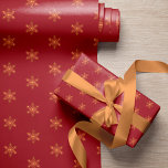 Simple elegant gold snowflakes red Christmas Wrapping Paper<br><div class="desc">Christmas minimal elegant gold copper snowflakes pattern red wrapping paper.</div>