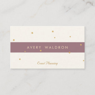 Simple Elegant Gold Star Event Planner Cream White Business Card