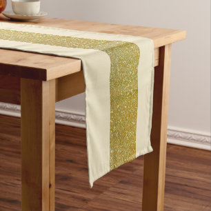Simple Elegant Gold Strip Short Table Runner