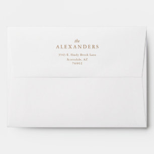 Simple & Elegant Gold Text Return Address Envelope