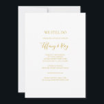 Simple Elegant Gold We Still Do Vow Renewal Invitation<br><div class="desc">This simple elegant gold we still do vow renewal invitation is perfect for your modern minimalist white and gold vow renewal. The design features minimal contemporary gold font accompanied by formal calligraphy. Keep it as is,  or choose to personalise it with your own artwork or photos!</div>