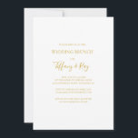 Simple Elegant Gold Wedding Brunch Invitation<br><div class="desc">This simple elegant gold wedding brunch invitation is perfect for your modern minimalist white and gold brunch. The design features minimal contemporary gold font accompanied by formal calligraphy. Keep it as is,  or choose to personalise it with your own artwork or photos!</div>