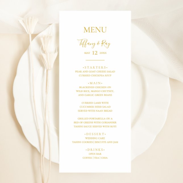 Simple Elegant Gold Wedding Dinner Menu (Creator Uploaded)