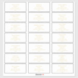 Simple Elegant Gold Wedding Guest Address Labels<br><div class="desc">These simple elegant gold wedding guest address labels are perfect for your modern minimalist white and gold --. The design features minimal contemporary gold font accompanied by formal calligraphy. Keep it as is,  or choose to personalise it with your own artwork or photos!</div>
