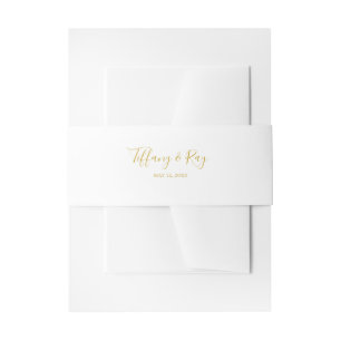 Simple Elegant Gold Wedding Invitation Belly Band