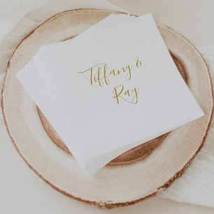 Simple Elegant Gold Wedding Napkins