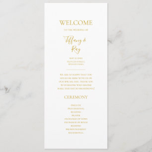 Simple Elegant Gold Wedding Program Programme