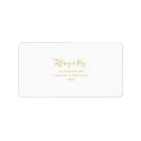 Simple Elegant Gold Wedding RSVP Address Labels