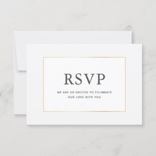 Simple Elegant Gold Wedding RSVP Card