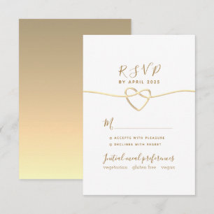 Simple Elegant Gold Wedding RSVP Card