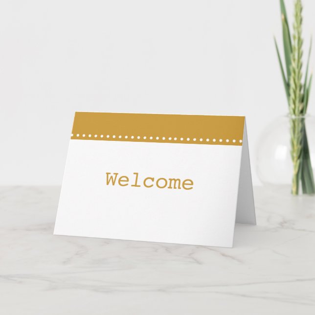 Simple Elegant Gold Welcome Thank You Card (Front)